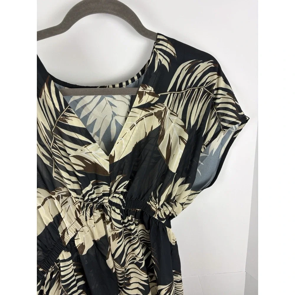 Cupshe Tropical Palm Cover Up Dress Medium NWT Leaf Beach Resort Swim Coverup